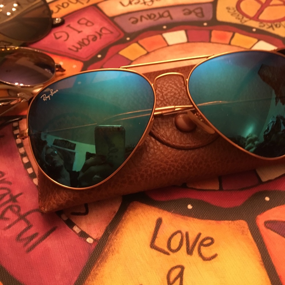 Rayban Blue Flash Lens Aviators